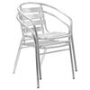 vidaXL Stackable Chair Set of 2 Silver Aluminum Standard Stackable
