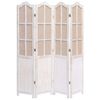 vidaXL 4-Panel Room Divider White 55.1"x65" Fabric