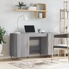 vidaXL Desk Grey sonoma Engineered wood, iron, aluminum alloy