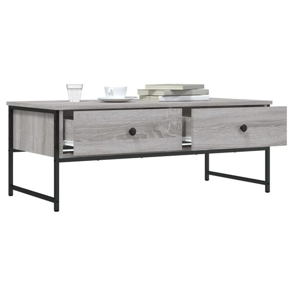 vidaXL Coffee Table Gray sonoma Engineered wood, Metal Medium
