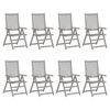 vidaXL Garden Chair Set of 8 Grey Solid Acacia wood Standard