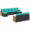 vidaXL Patio Sofa Set Black, Blue