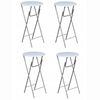 vidaXL Bar Table Set of 4 Cream MDF Tabletop, Iron Legs Standard