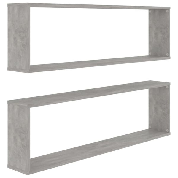 vidaXL Wall Shelf Set of 2 Concrete grey Engineered wood