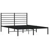 vidaXL Bed Frame Black Powder-Coated Steel Double Bed Frame