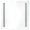 vidaXL Bathroom Cabinet Shining gray MDF with melamine finish and glass