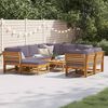 vidaXL Garden Lounge Set Natural Acacia Wood, Dark Gray Cushions