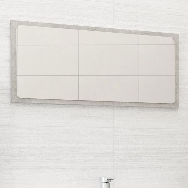 vidaXL Mirror Concrete grey Engineered wood, acrylic Large