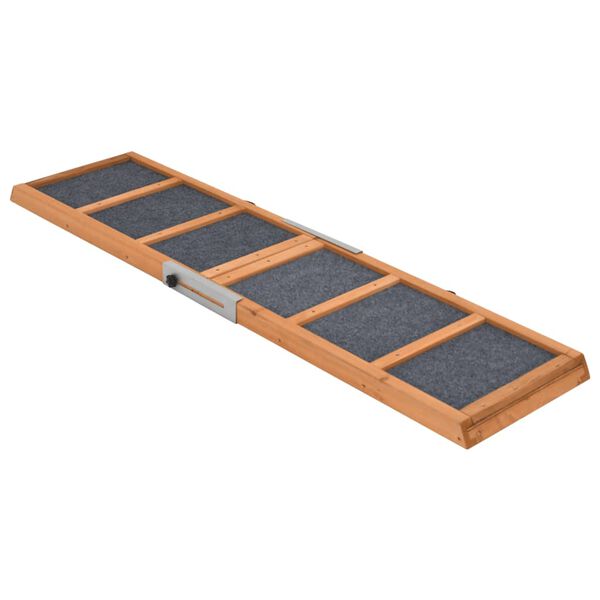 vidaXL Dog Ramp Grey Solid fir wood 47.2 x 11.8 in Collapsible