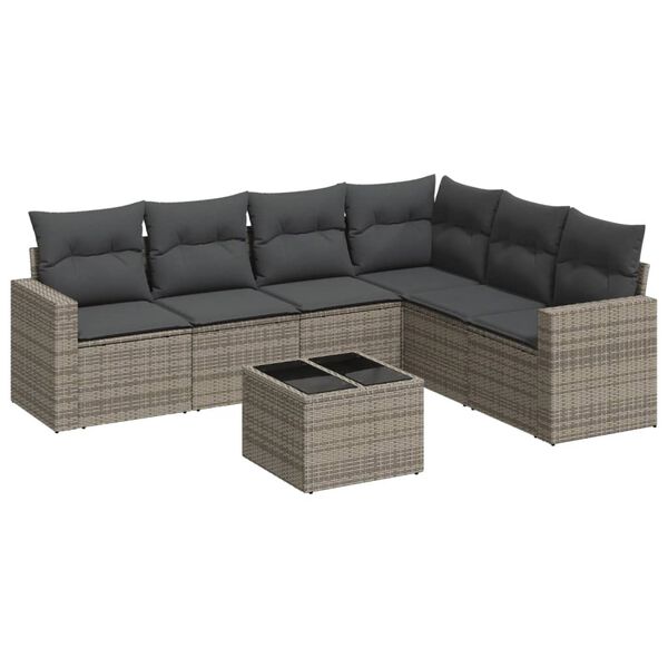 vidaXL Garden Sofa Set Grey