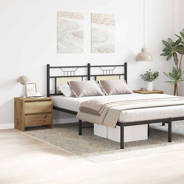 vidaXL Bedside Cabinet 2 pcs Artisan Oak 17.72 x 13.39 x 17.52 in