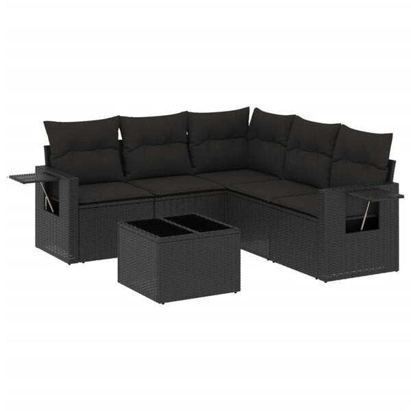 vidaXL Garden Sofa Set Black