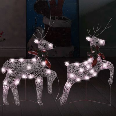 vidaXL Christmas Reindeers 2 pcs Gold 40 LEDs