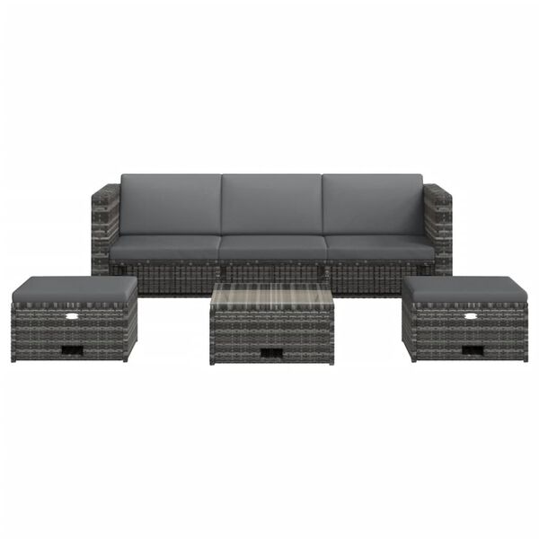 vidaXL Garden Sofa Set Grey and Dark Grey