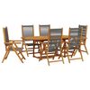vidaXL Garden Dining Set Grey Acacia Wood Medium Garden Dining Set