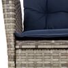 vidaXL Reclining Garden Chair Grey PE rattan Standard Foldable