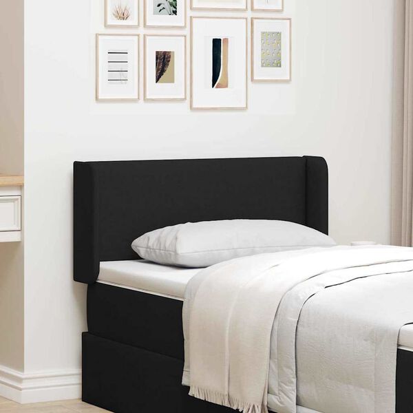 vidaXL Headboard with Headboard Black 40.5 x 4 x 40.5 cm fabric