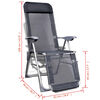 vidaXL Camping Chair Set of 2 Grey Aluminum frame Medium