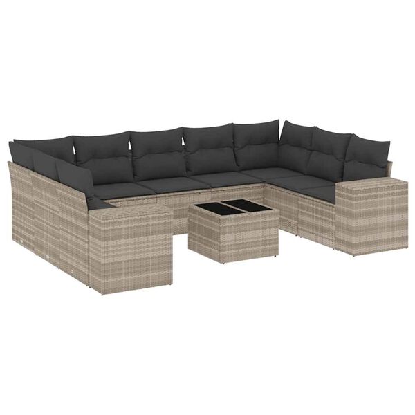 vidaXL Garden Sofa Set Light Grey