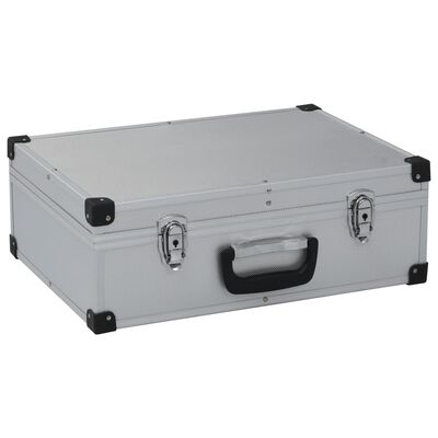 vidaXL Tool Suitcase 18.1"x13"x6.3" Silver Aluminum