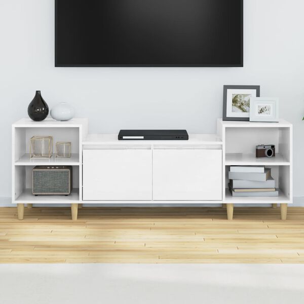 vidaXL TV Cabinet High gloss white Engineered wood Large TV Cabinet