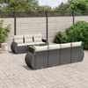 vidaXL Garden Sofa Set Black and Cream