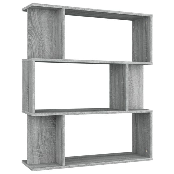 vidaXL Book Cabinet Grey sonoma Engineered wood 31.5x9.4x37.8 in