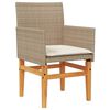 vidaXL Garden Chair Beige PE rattan, solid acacia wood, powder-coated steel
