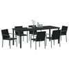 vidaXL Garden Dining Set 7 pcs Black and Grey PE Rattan