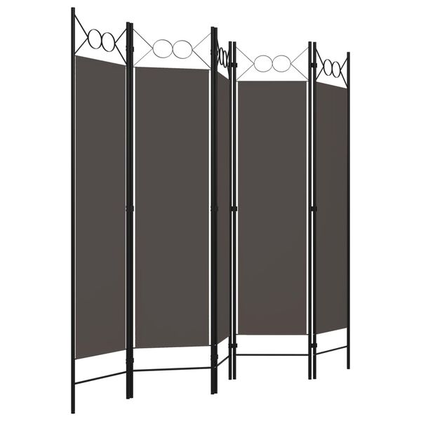 vidaXL 5-Panel Room Divider Anthracite 78.7"x70.9"