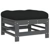 vidaXL Garden Footstool Grey and Black