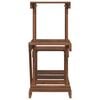 vidaXL Flower Stand Carbonized Brown Carbonized Solid Fir Wood Medium