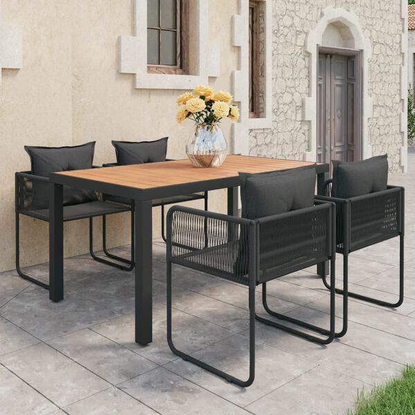 vidaXL Dining Set Black and brown