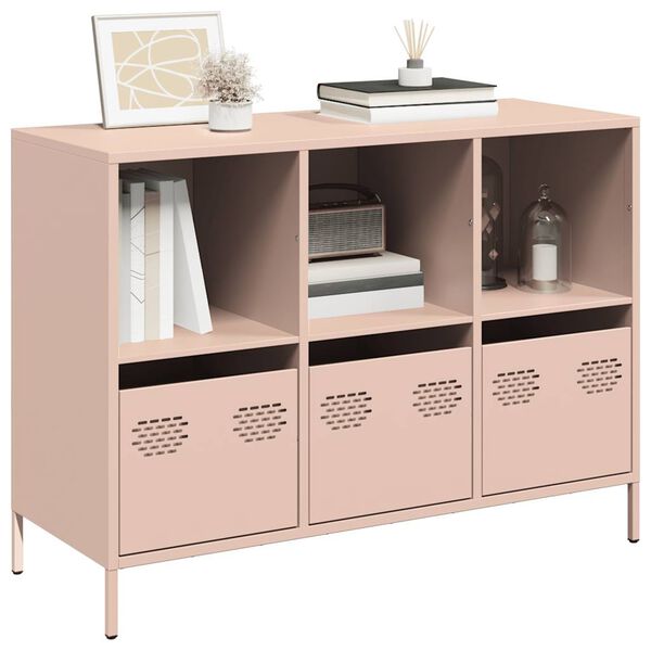 vidaXL Sideboard Pink Cold-rolled Steel Standard Sideboard Rectangular