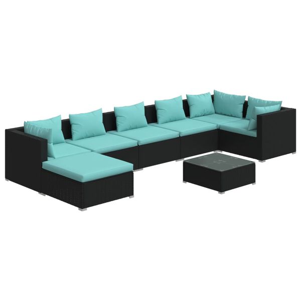 vidaXL Garden Lounge Set Black