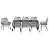 vidaXL Garden Dining Set with Cushion 9 pcs Grey Poly Rattan