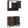 vidaXL Bathroom Furniture Set Brown Oak Engineered Wood, Metal Medium
