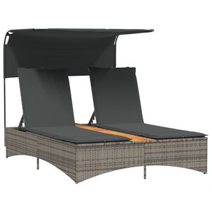vidaXL Patio Double Sun Lounger Gray