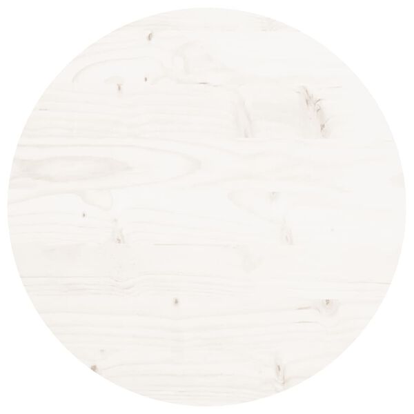 vidaXL Table Top Round White Ø15.7x1.2" Solid Wood Pine