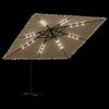 vidaXL Garden Parasol Brown 100% Polyester, Steel, Straw Large