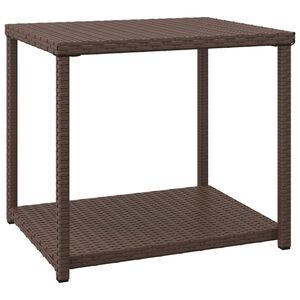vidaXL Side Table Brown PE rattan 21.7x17.7x19.3 in Side Table