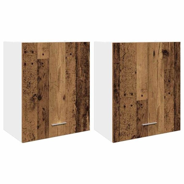 vidaXL Hanging Cabinet Set of 2 Old wood Engineered wood