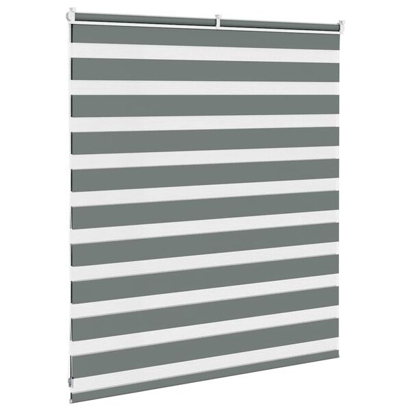 vidaXL Zebra Blind Dark grey Polyester, Aluminum