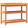 vidaXL Potting Table Wax brown Solid pine wood Potting Table Rectangular