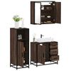 vidaXL Bathroom Furniture Set Brown Oak Engineered Wood, Metal, Glass