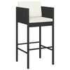 vidaXL Bar Stool Set of 2 Black Poly rattan Counter Height Lightweight