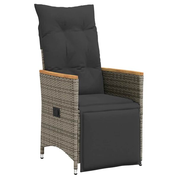 vidaXL Reclining Garden Chair Set of 2 Grey