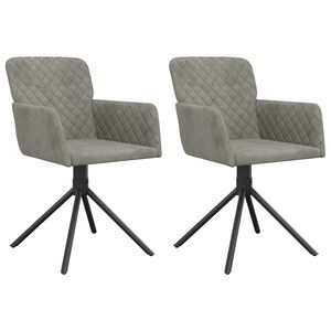 vidaXL Swivel Dining Chair Set of 2 Light gray
