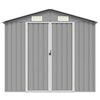 vidaXL Garden Shed Grey Galvanized Steel Large Garden Shed Rectangular