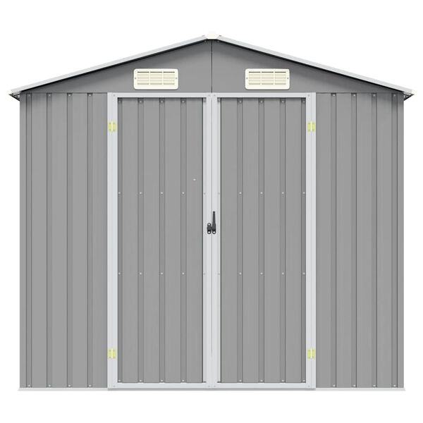 vidaXL Garden Shed Grey Galvanized Steel Large Garden Shed Rectangular